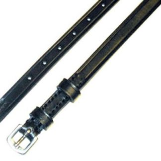 Exselle Childs Black English Leather Spur Straps w/ Keepers - 14.5"L