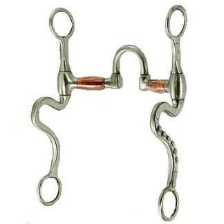 Coronet Western Correction Port Show Curb Bit w/ Copper Bars & S Shanks 5" NEW
