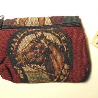 "Tales of Tapestry" Horse Head in Horse Shoe Coin Purse - Made in the USA - New