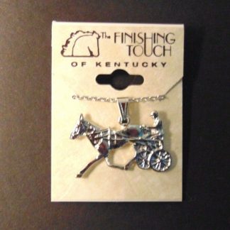 Standardbred Trotter Pendant Necklace - Silver-tone - New