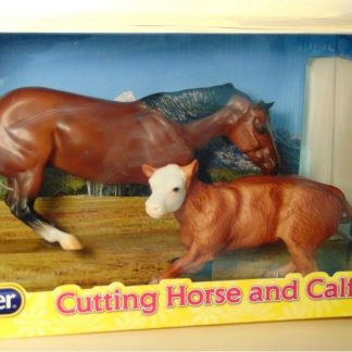 Breyer Horse 2015 CL Cutting Horse and Calf Set - Bay - #61091 - NIB Retired