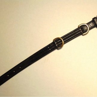 Bobby's Equestrian Style Black Raised Triple Stitched Leather Dog Collar - New