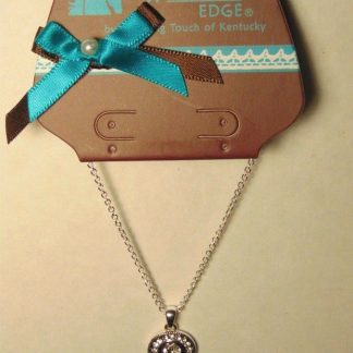 Western Edge Concho Crystal Heart in Concho Pendant Necklace - Silver