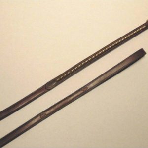 Equestrian Bobby Tack Dark Brown Leather Dog Leash w/ Brass Rice Clinchers - New