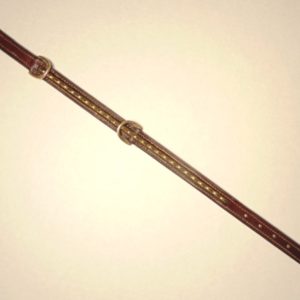 Bobby Equestrian Dog Collar Double Dk Bwn Bridle Leather + Brass Rice Clinchers