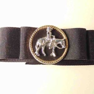 Rodell Satin Clip-On Hair Bow w/ Sterling Show Western Pleasure Horse & Rider